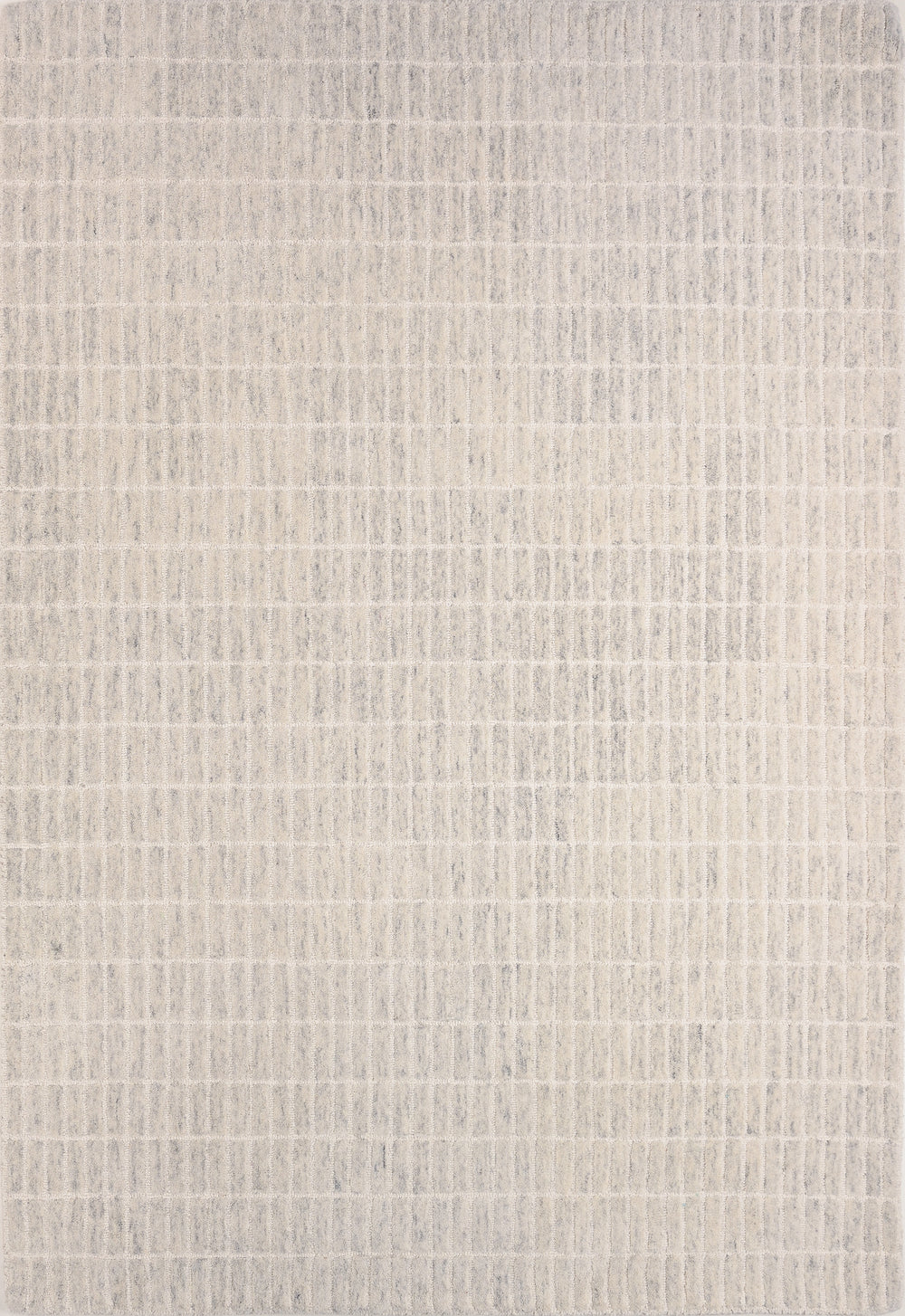 Close-up textured light checkered rug.