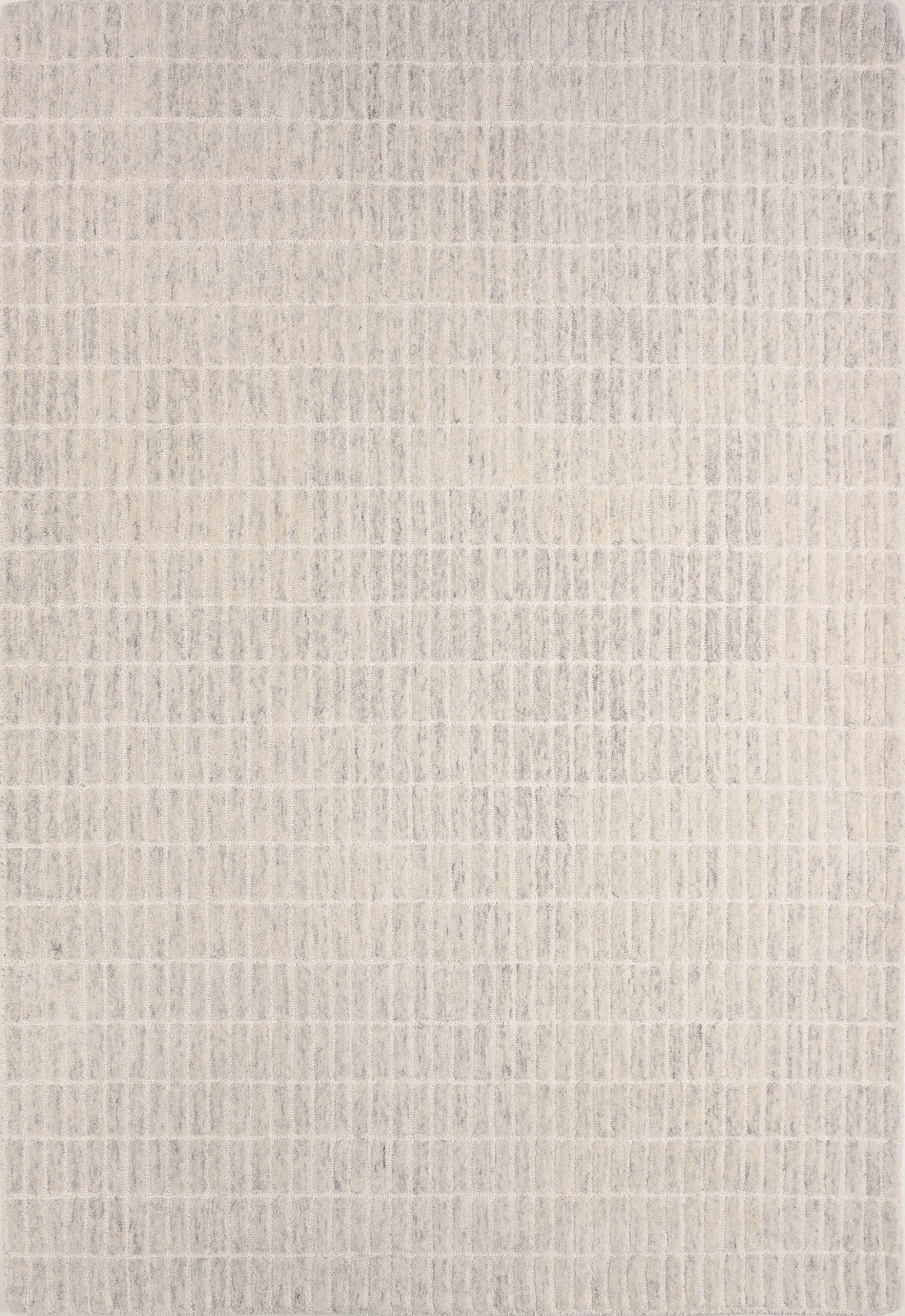 Close-up textured light checkered rug.