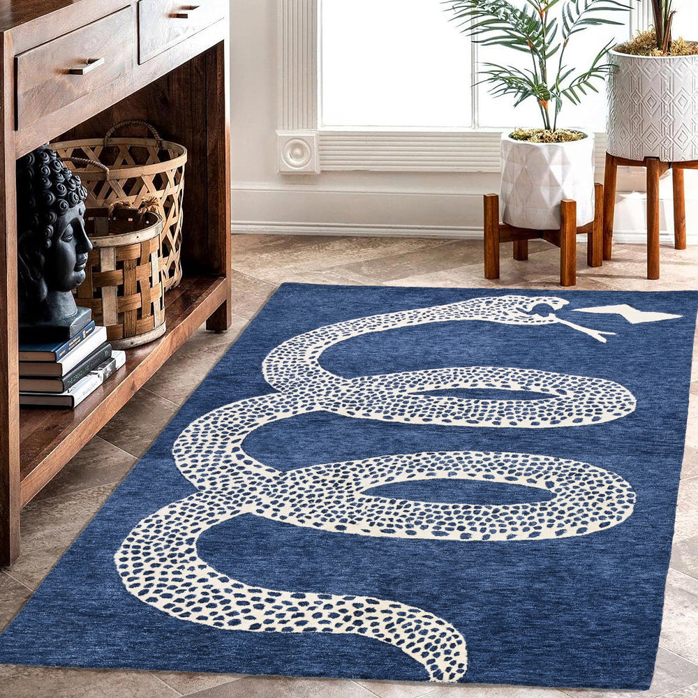 Hand-Tufted Snake Wool Rug