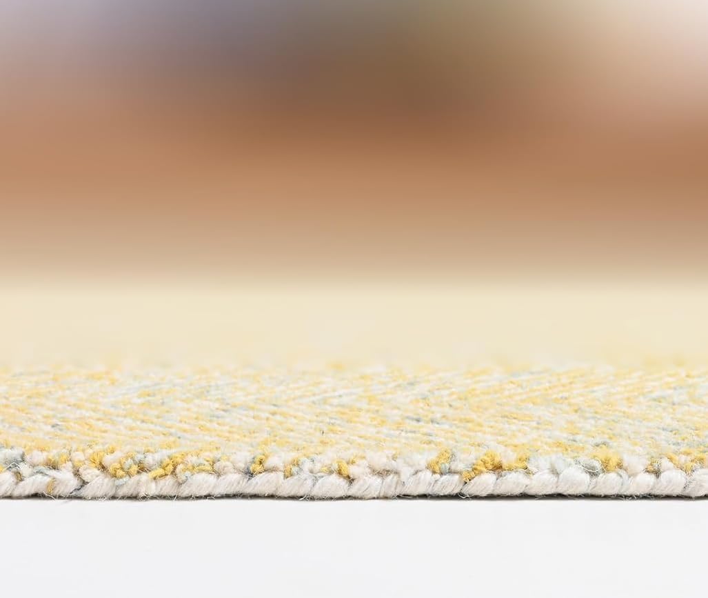 Modern Herringbone Chevron Collection Handmade Wool Rug