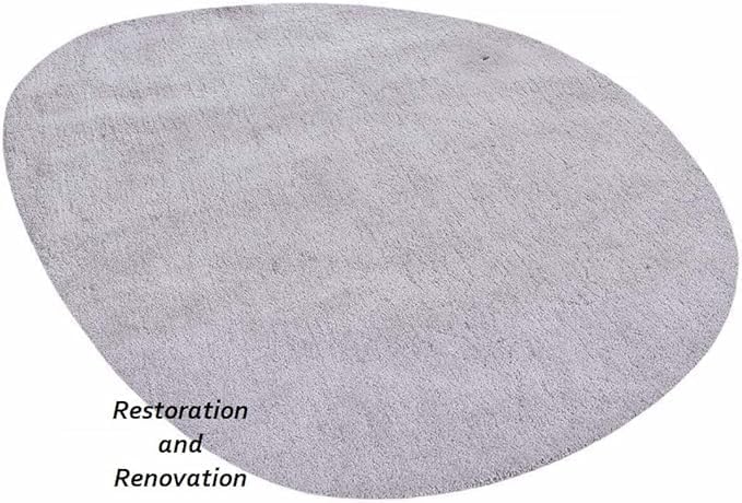 Modern Oval Shape Wool Rug - Irregular Shaped