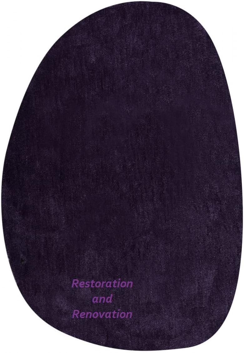 Modern Oval Shape Wool Rug - Irregular Shaped