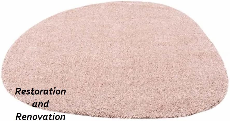 Modern Oval Shape Wool Rug - Irregular Shaped