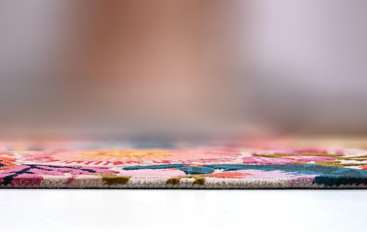 Hand-Tufted Wool Floral Area Rug – Colorful Botanical Garden Design