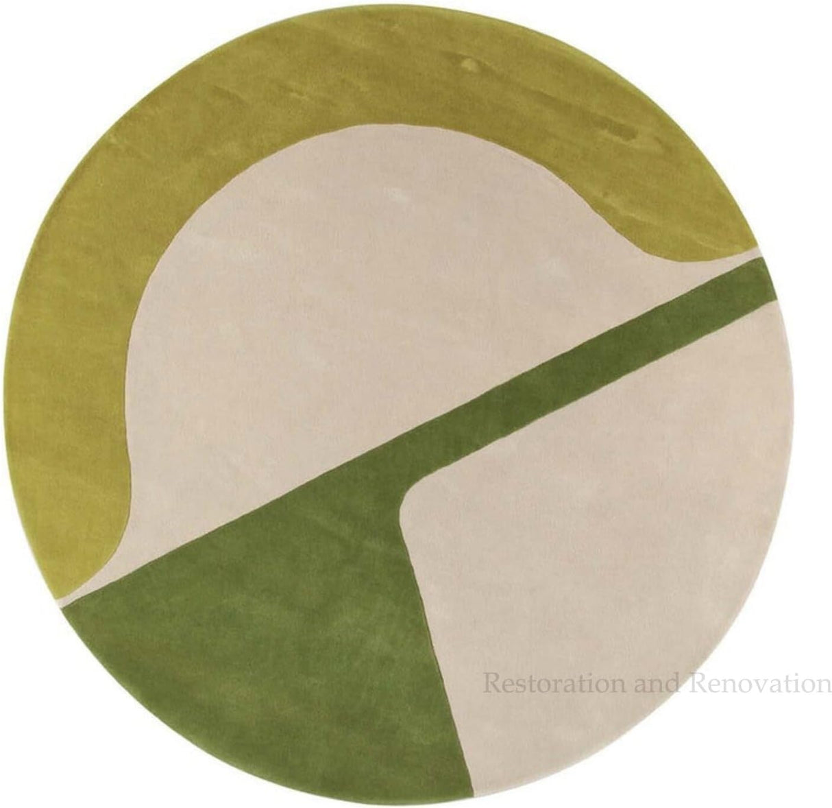 Hand-Tufted Round Wool Rug – Modern Circular Design, 100% Natural Wool