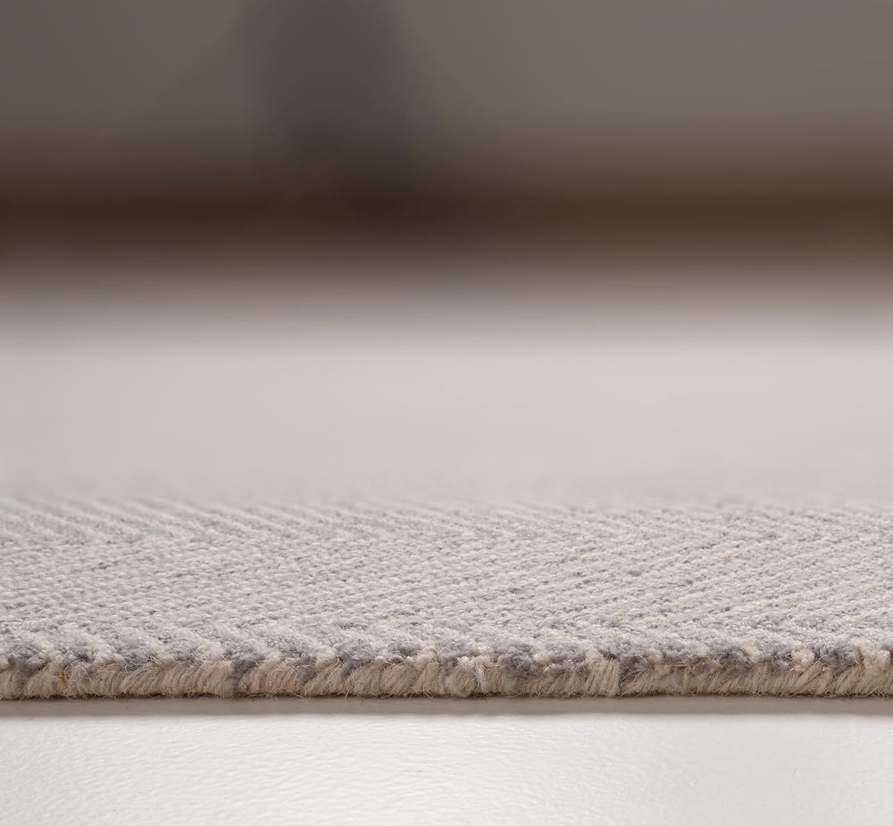 Modern Herringbone Chevron Collection Handmade Wool Area Rug