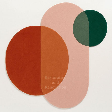Geometric Circles Irregular Shape Rug