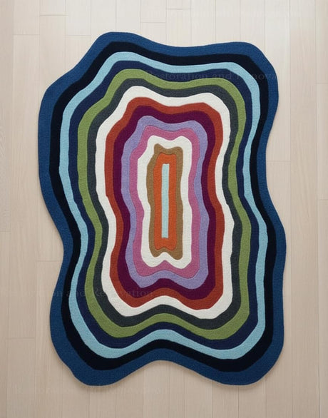 Modern Irregular Shaped Handmade  Premium Wool Area Rug