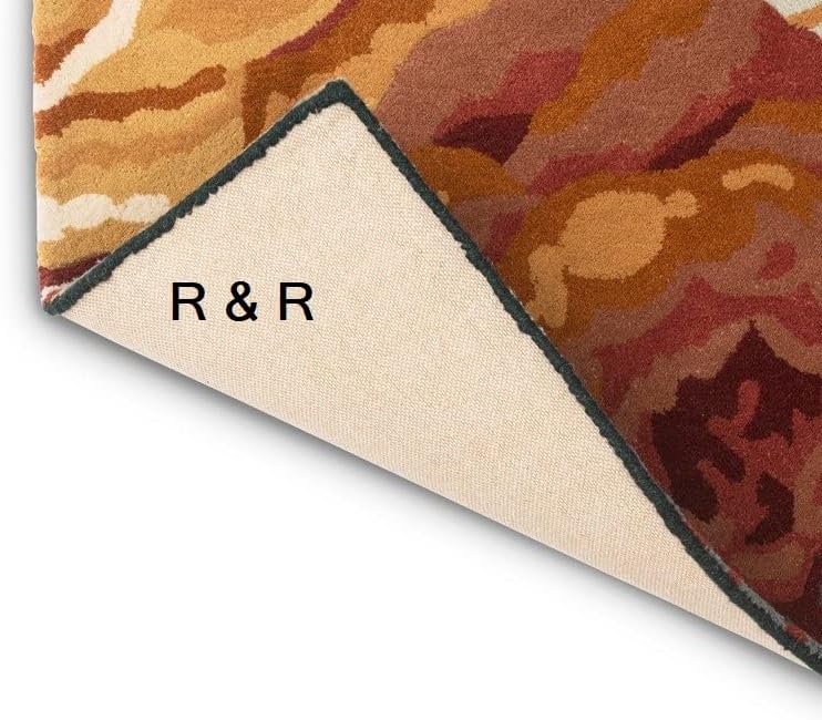 Modern Rose Floral Wool Rug | Colorful Garden Flower Design Carpet