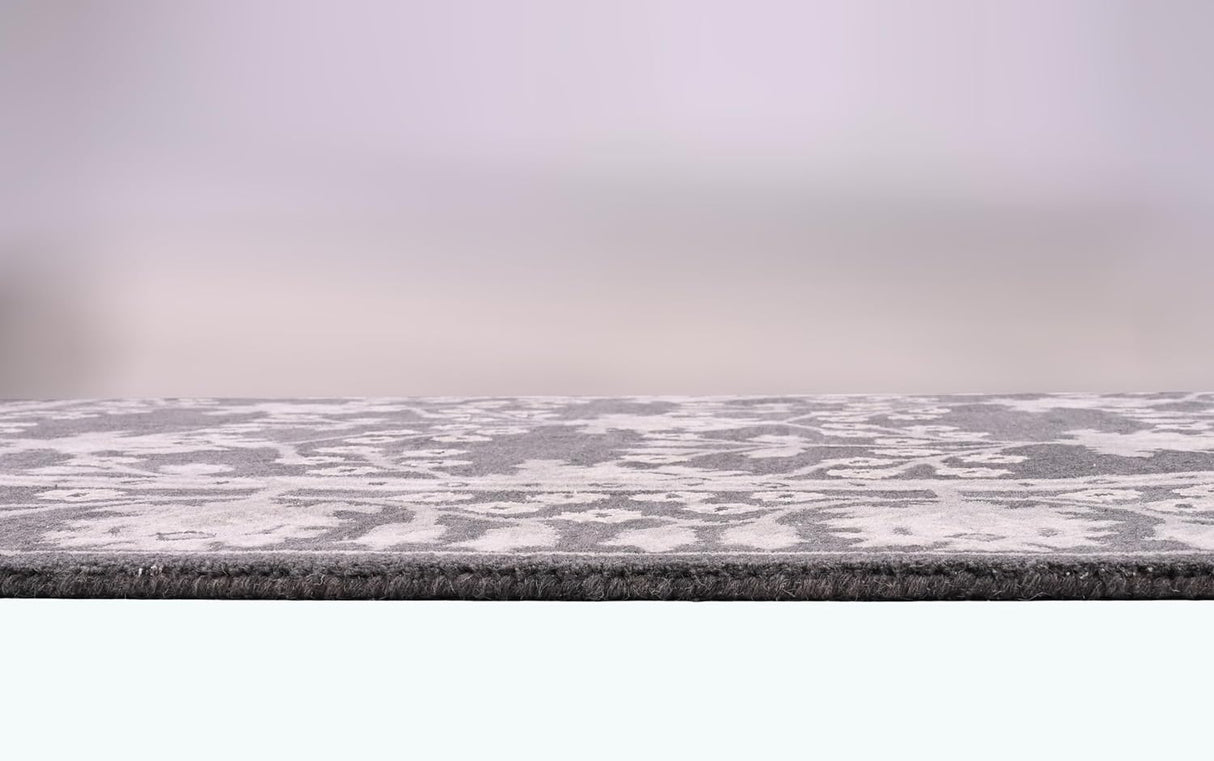 Hand Made Kennedy Charcoal 100% Imported Wool Rug