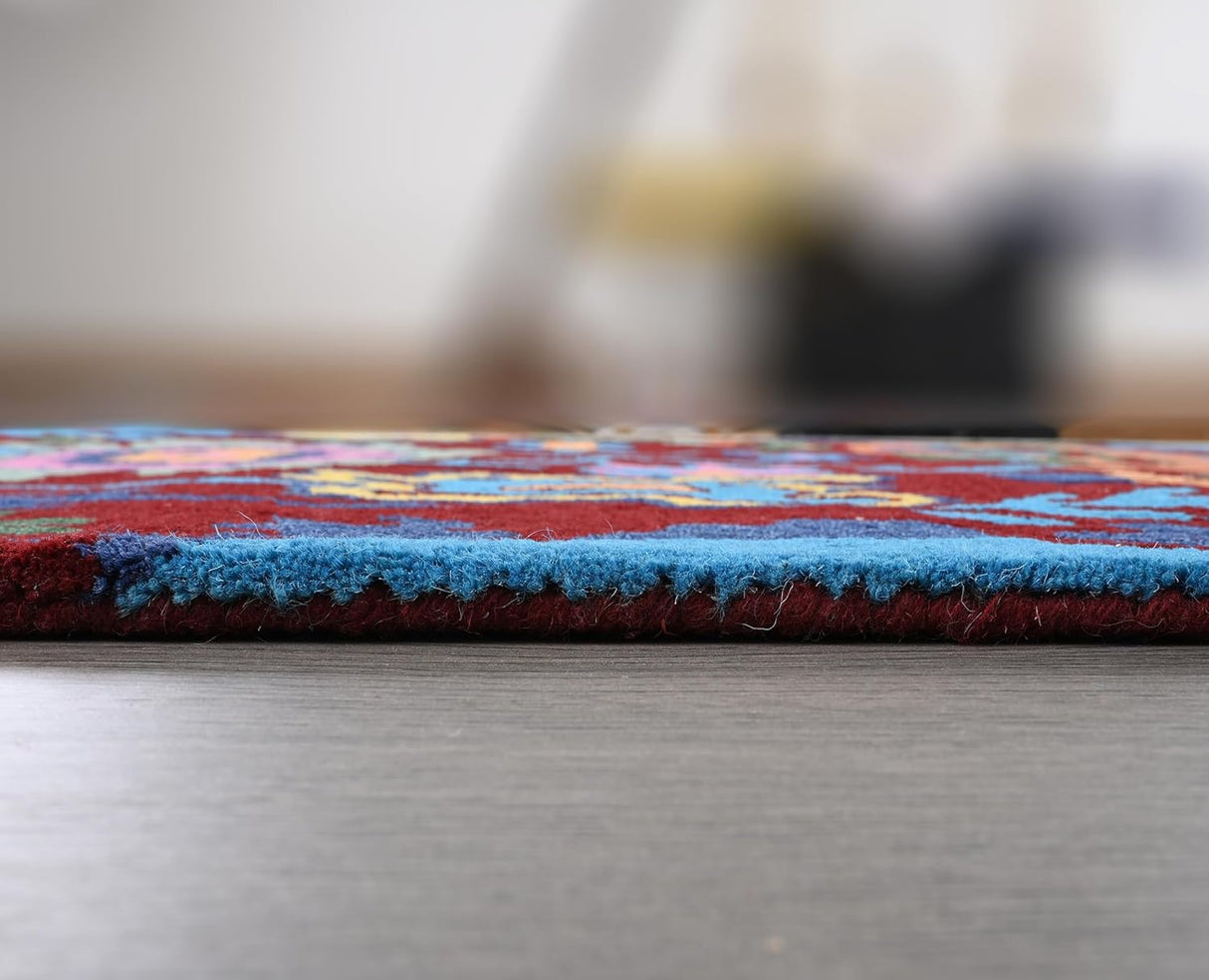 Handmade Oushak Wool Area Rug – Featuring Floral and Botanical Patterns in Soft Tones