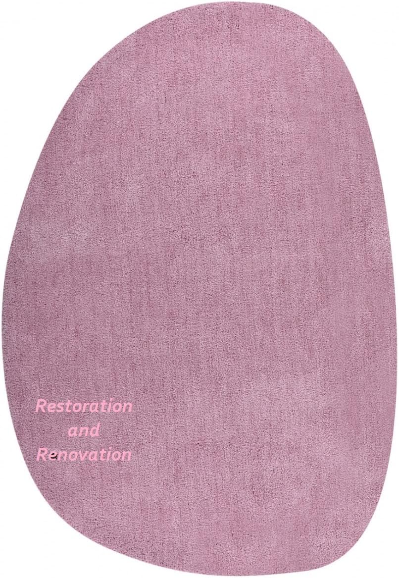 Modern Oval Shape Wool Rug - Irregular Shaped