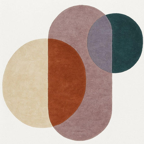 Geometric Circles Irregular Shape Rug