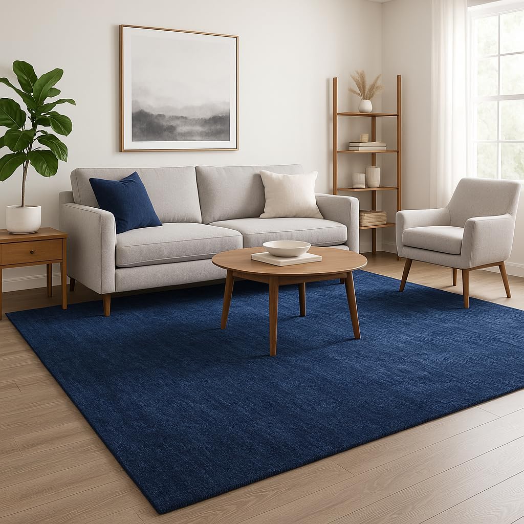 Hand-Tufted Wool Rug – 100% Natural Wool, Thick, Soft & Durable