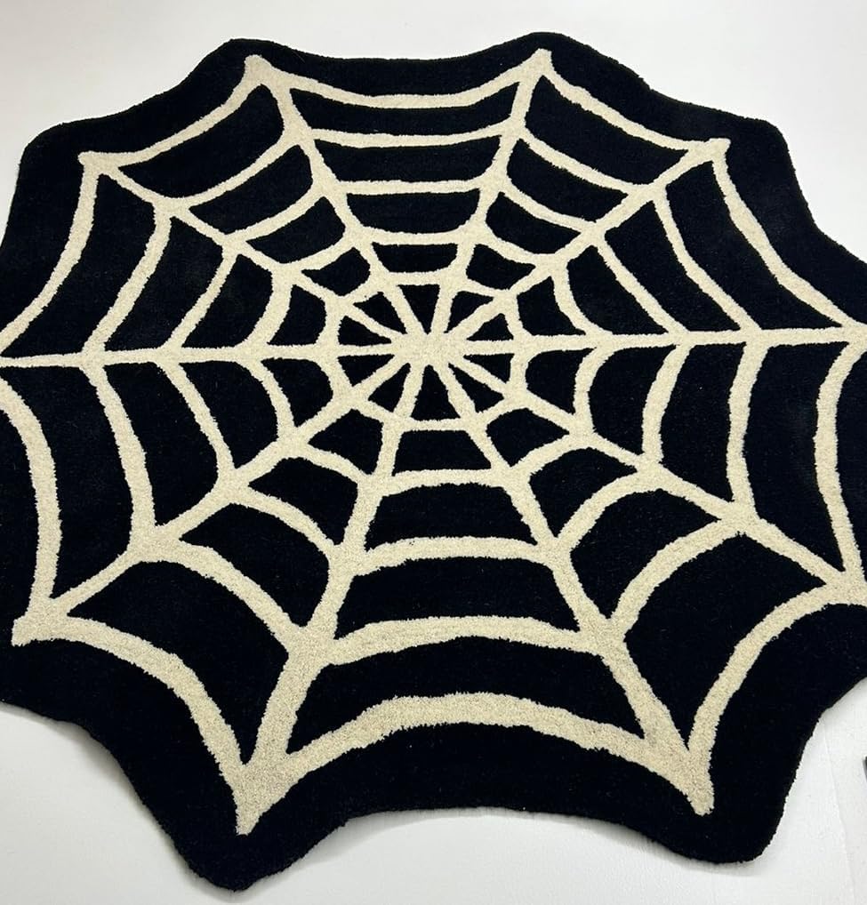 Handcrafted Spider Web Wool Rug