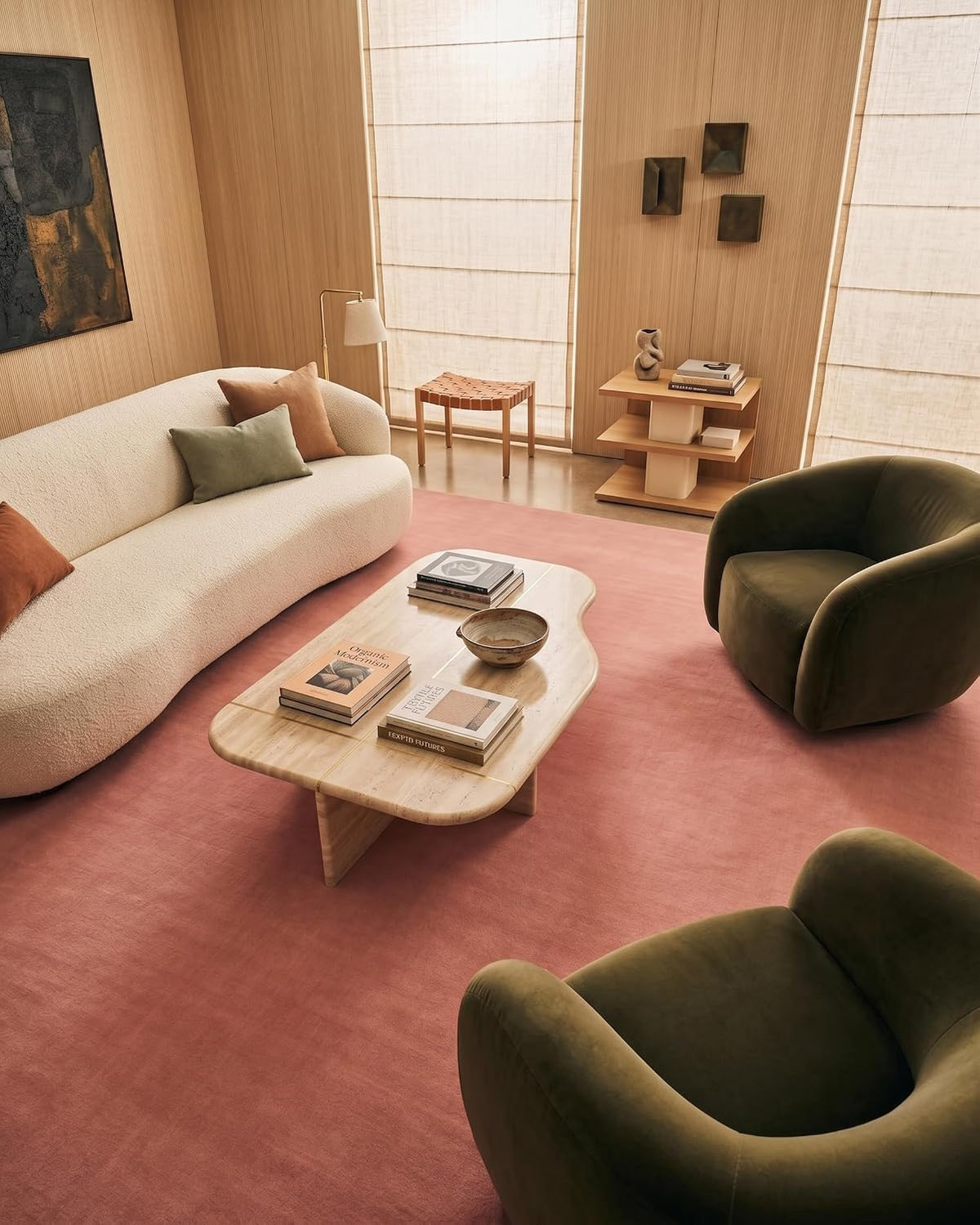 Solid Hand Tufted Wool Area Rug, Soft Plush Carpet