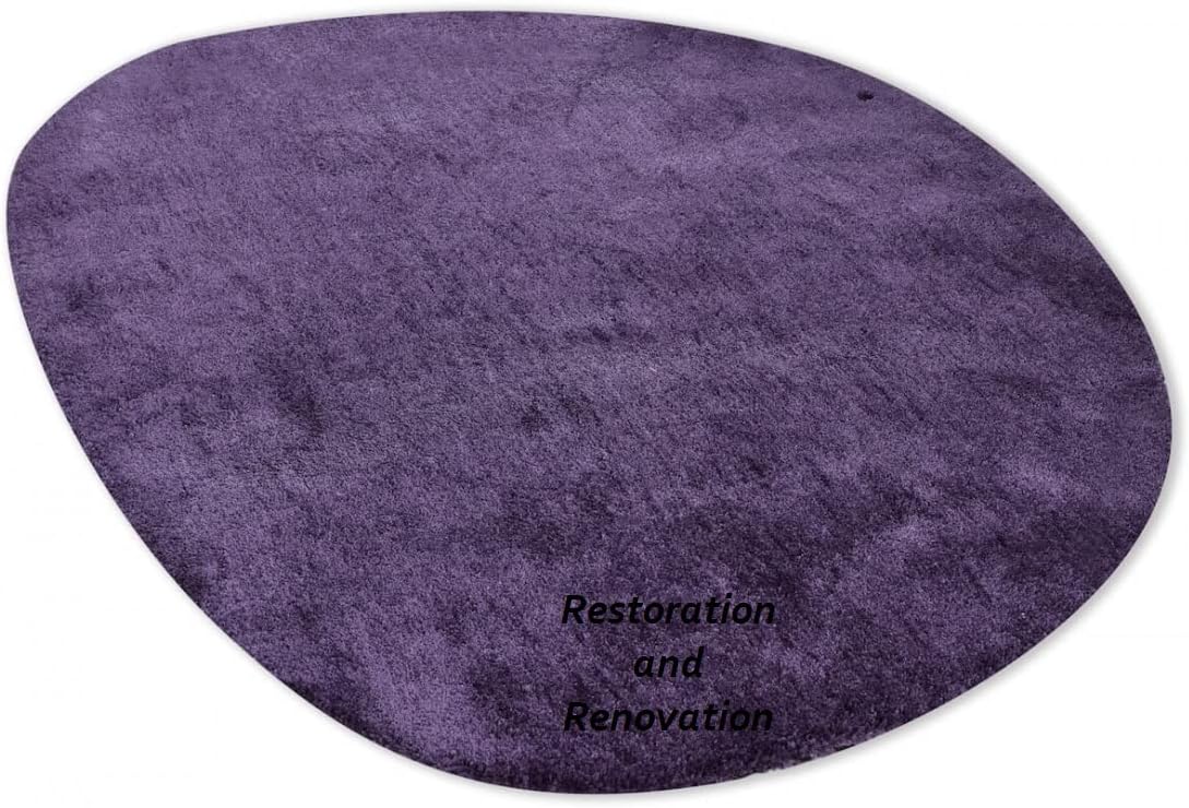 Modern Oval Shape Wool Rug - Irregular Shaped
