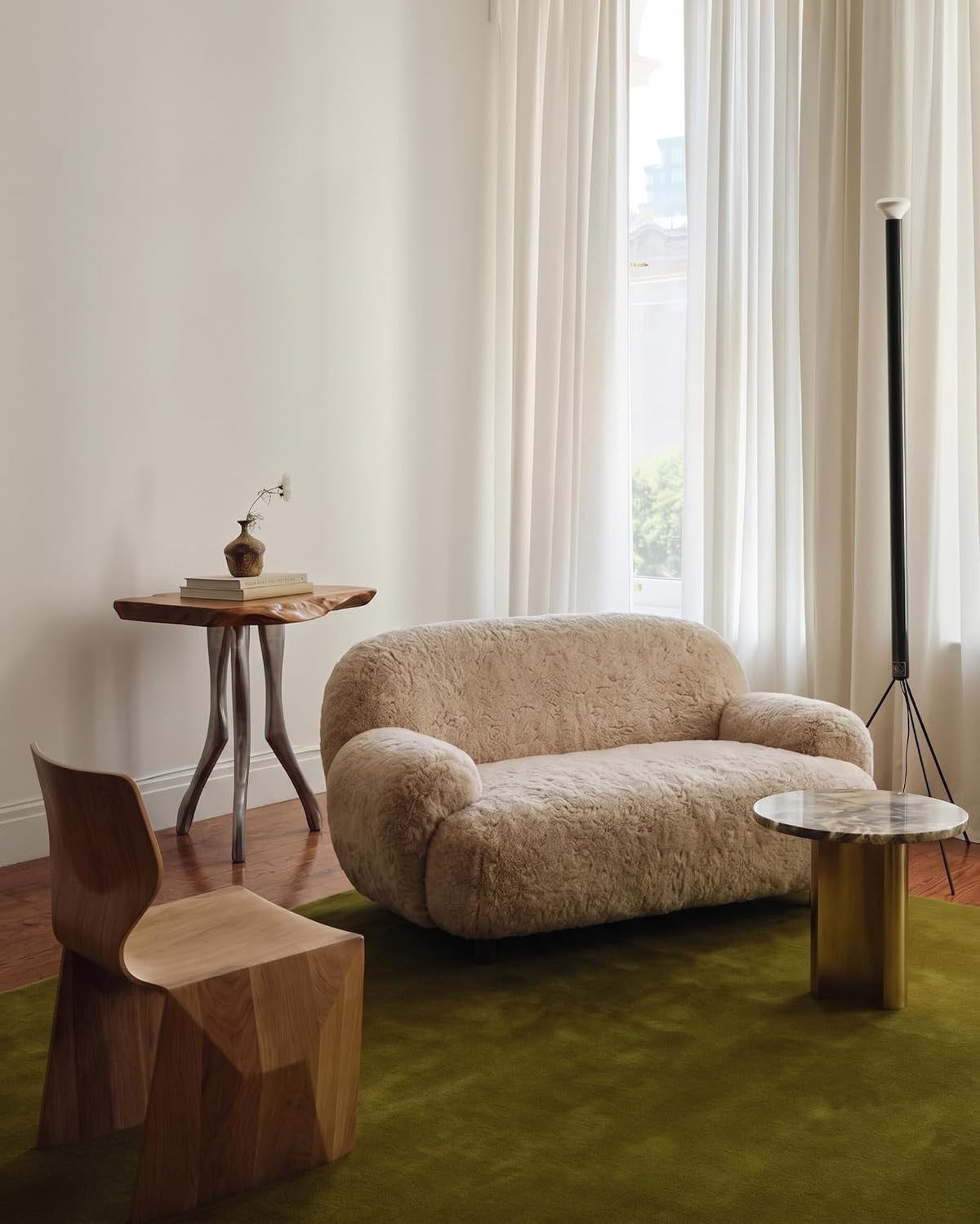 Solid Hand Tufted Wool Area Rug, Soft Plush Carpet