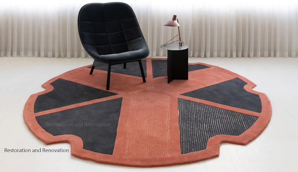 Unique Cutout Circular Wool Rug