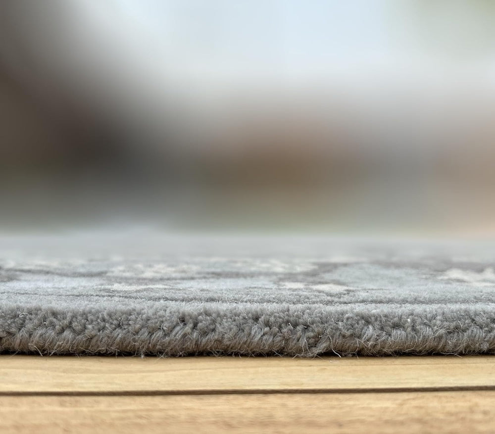 Hand Made Kennedy Charcoal 100% Imported Wool Rug