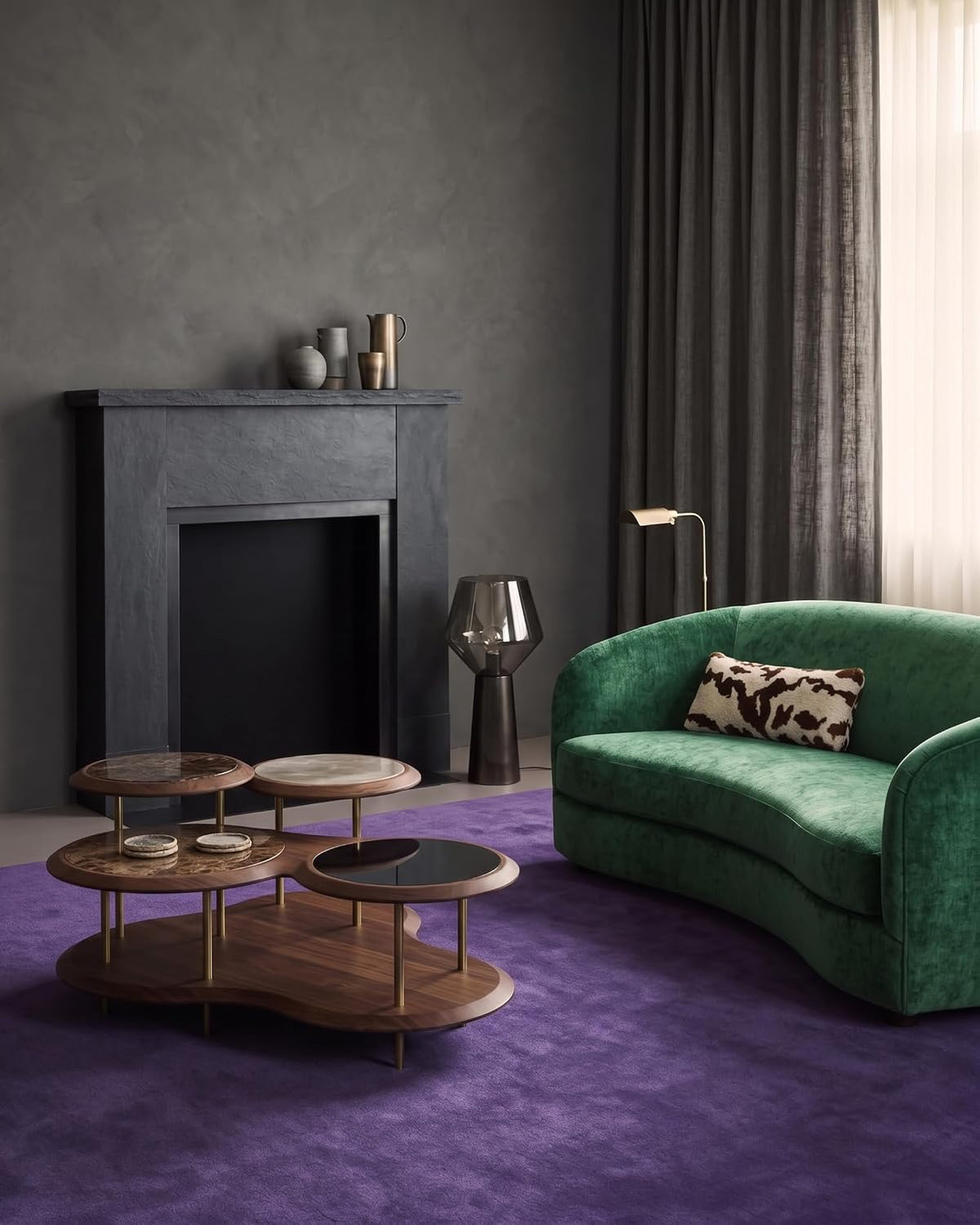 Solid Hand Tufted Wool Area Rug, Soft Plush Carpet