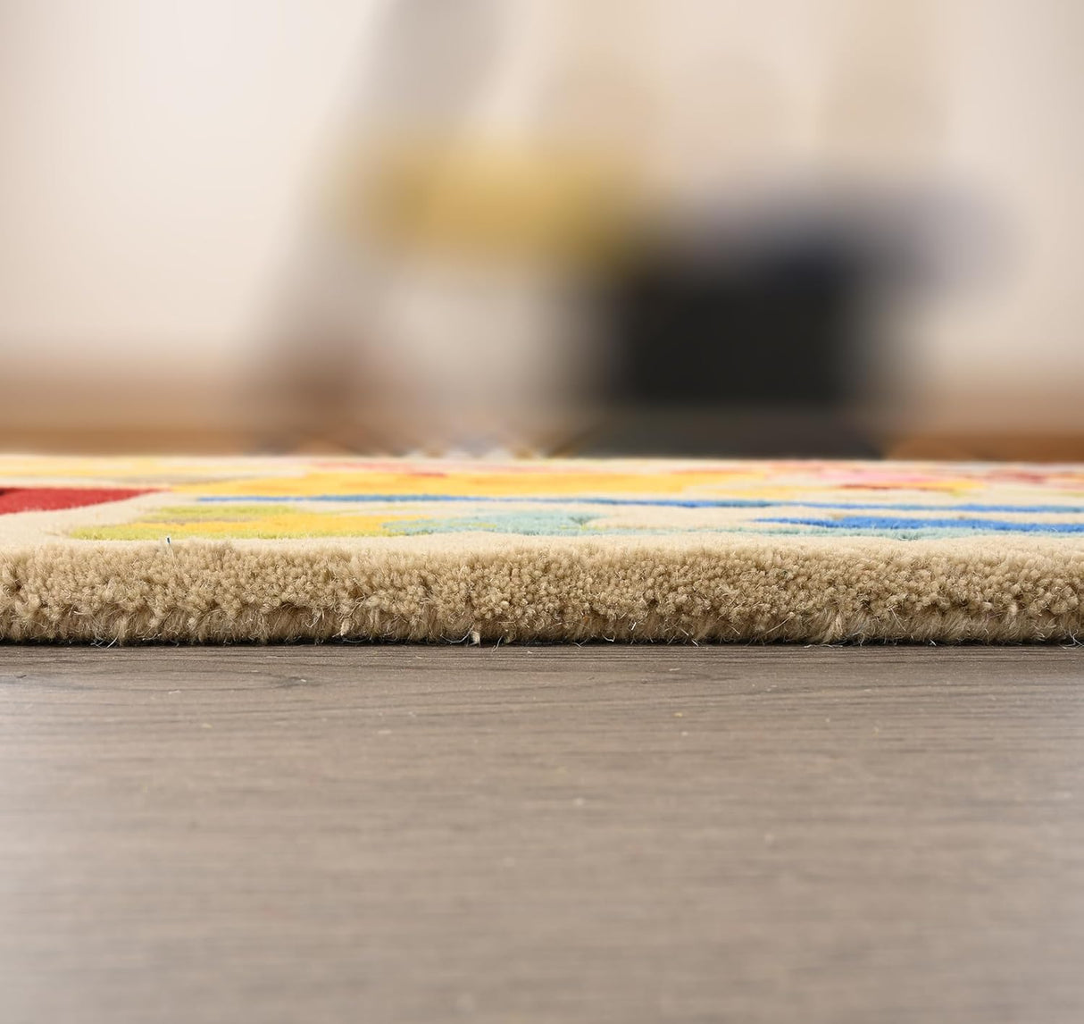 Handmade Artistic Animal Wool Area Rug – Colorful Kids’ Room & Nursery Carpet – Soft Plush Tufted Jungle Theme Rugs