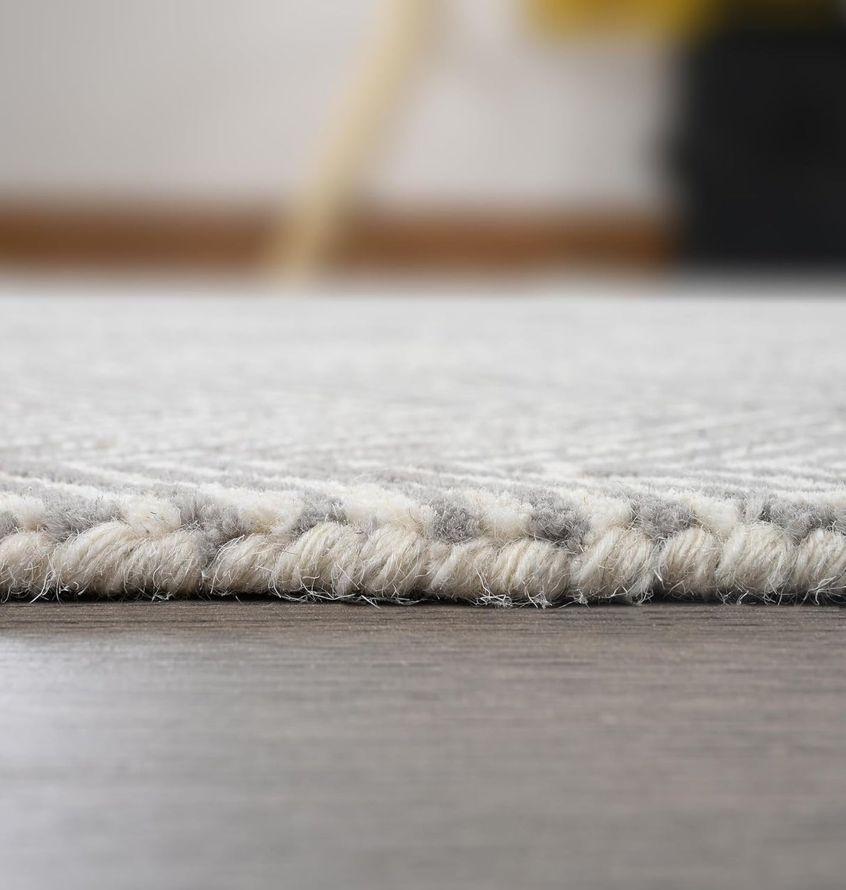 Modern Herringbone Chevron Collection Handmade Wool Rug