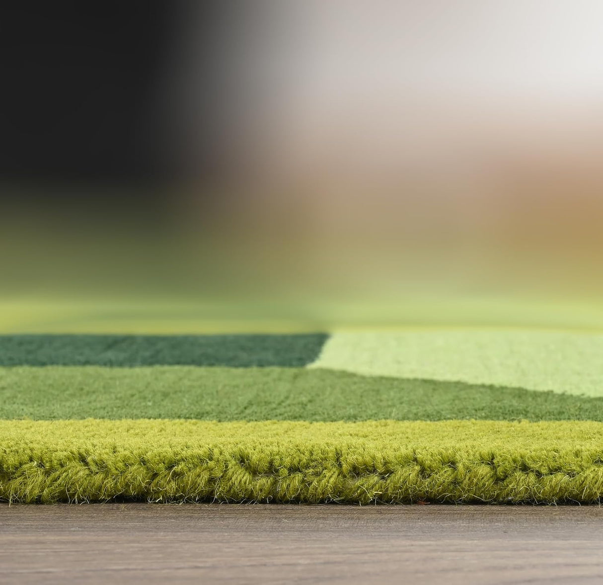 Hand-Tufted Wool Rug – Gustavian Floral Garden Maze in Lush Green Tones