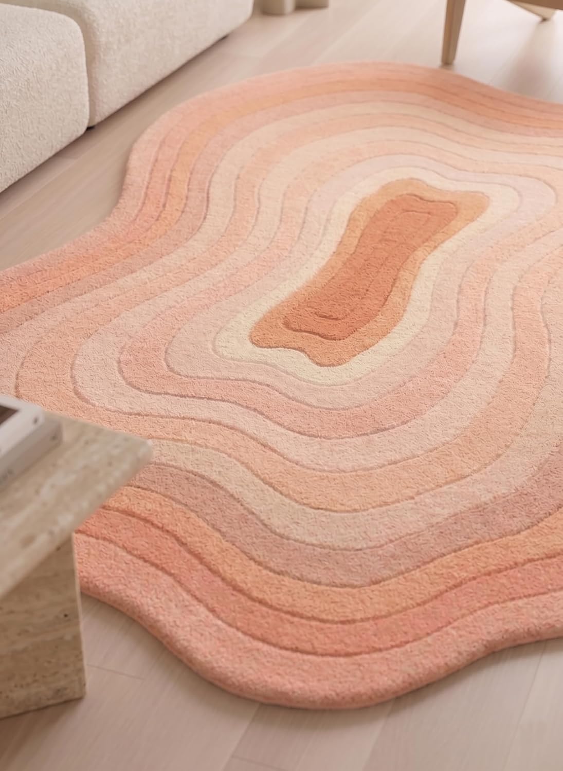 Modern Irregular Shaped Handmade Premium Wool Area Rug
