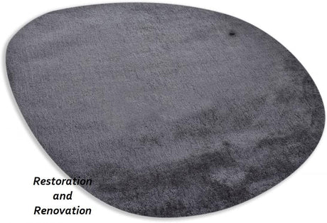 Modern Irregular Oval Rug – Hand-Tufted from New Zealand Wool with Soft and Cozy Feel