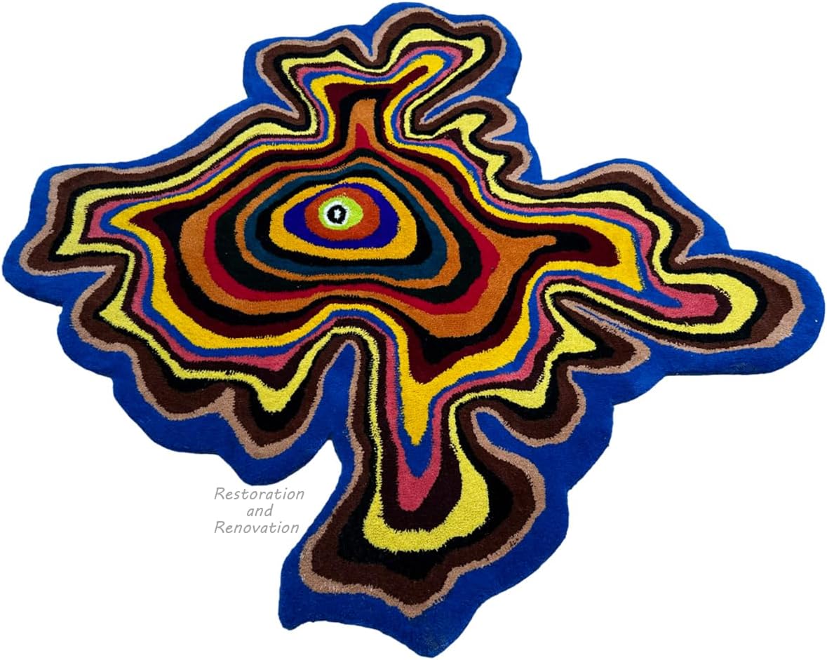 Irregular Shaped Handmade Wool Area Rug
