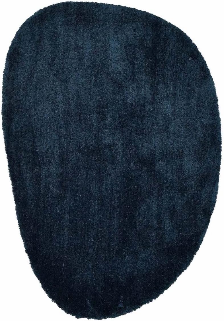 Modern Oval Shape Wool Rug - Irregular Shaped