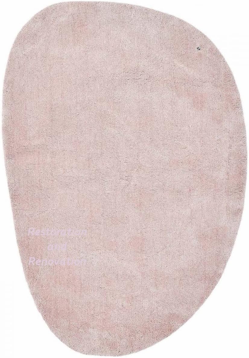 Modern Oval Shape Wool Rug - Irregular Shaped