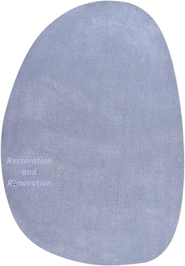 Modern Oval Shape Wool Rug - Irregular Shaped