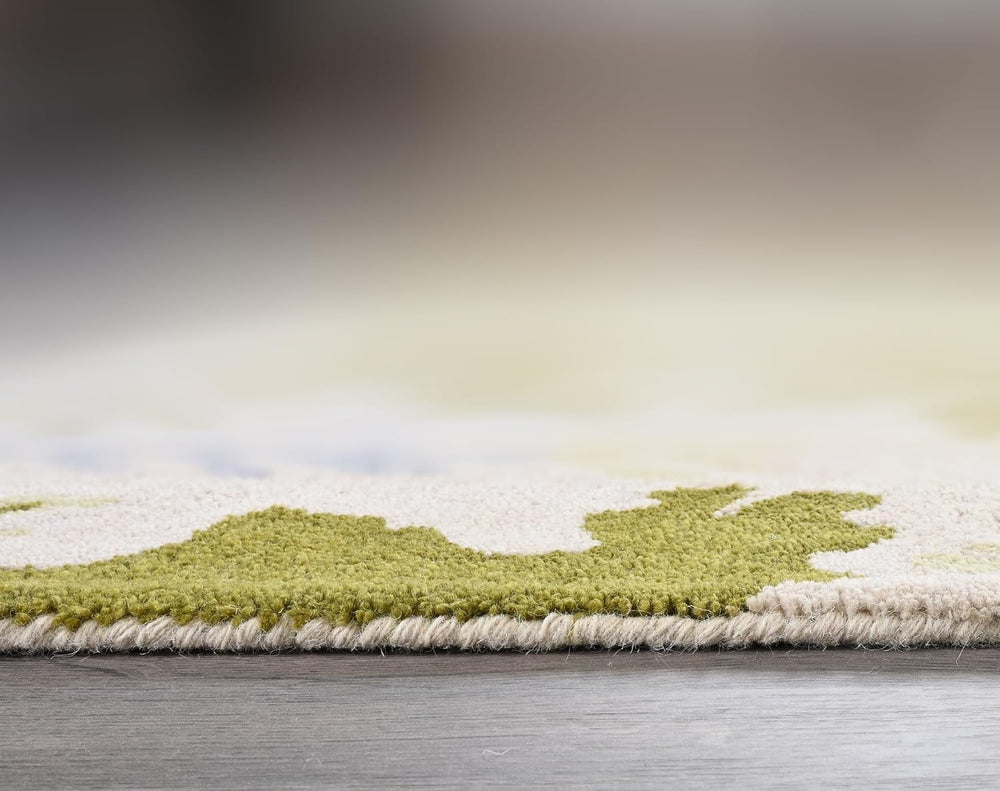 Handmade Oushak Wool Area Rug – Featuring Floral and Botanical Patterns in Soft Tones