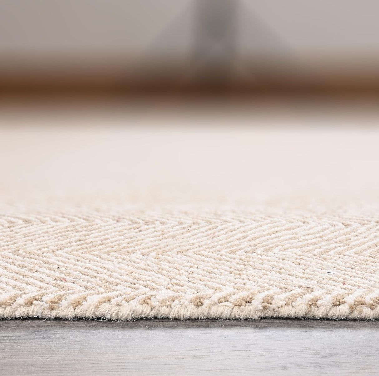 Modern Herringbone Chevron Collection Handmade Wool Rug