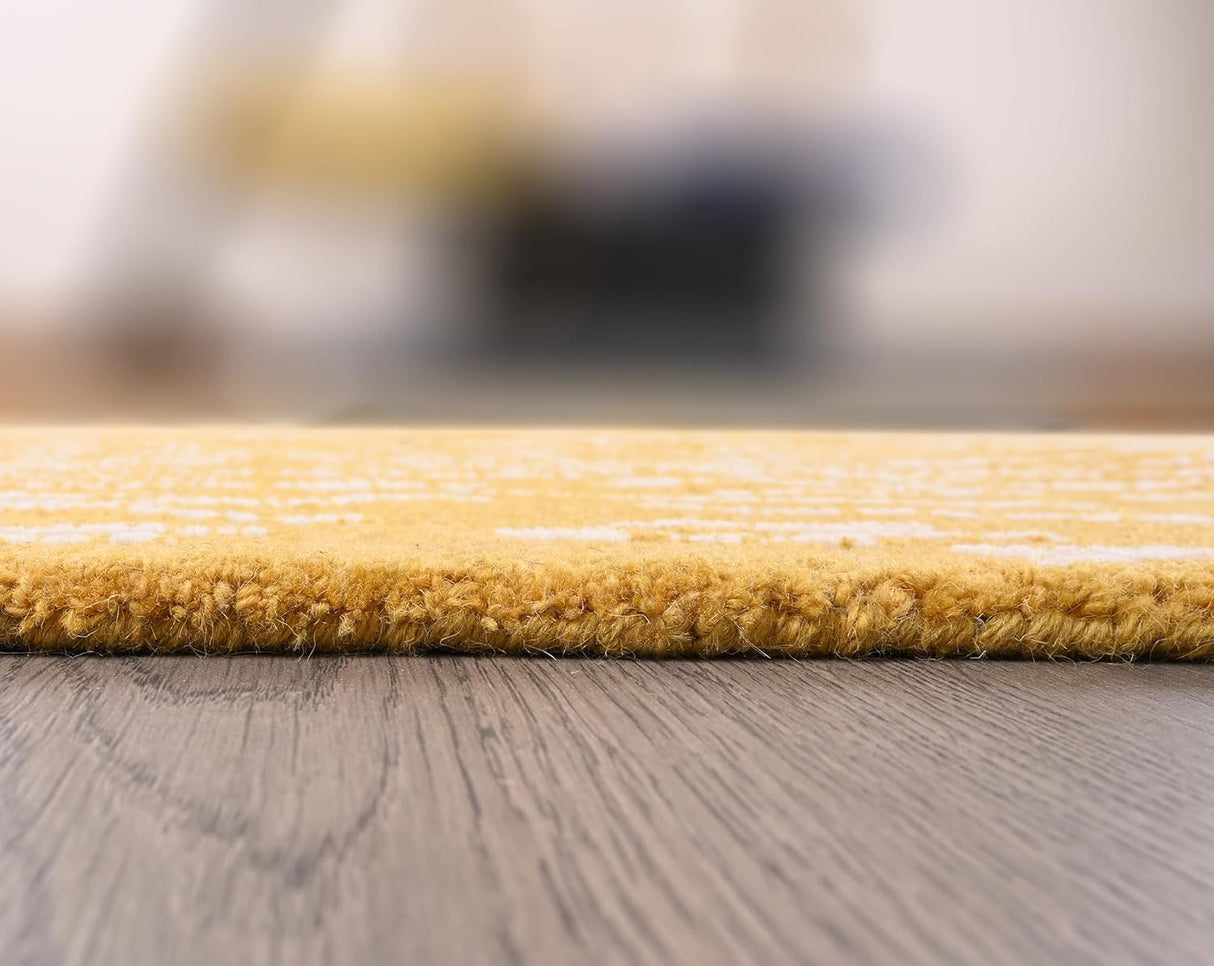 Modern Abstract Hand-Tufted Wool Area Rug - Thick, Durable Carpet