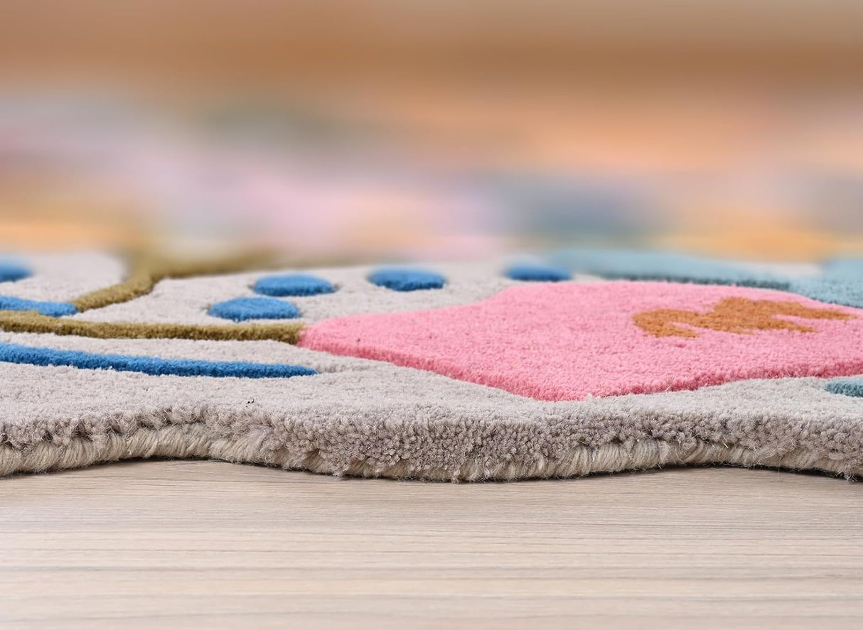Hand-Tufted Wool Floral Area Rug – Colorful Botanical Garden Design