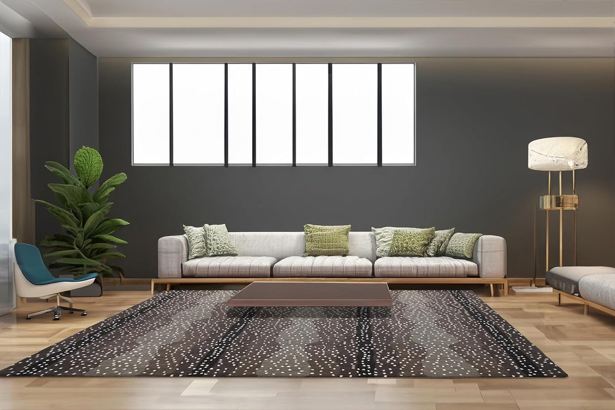 Antelope Cheetah Blue – Contemporary Handmade 100% Wool Area Rug