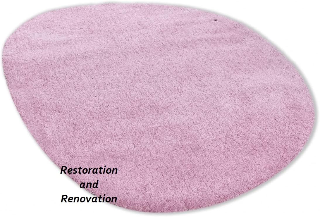 Modern Oval Shape Wool Rug - Irregular Shaped