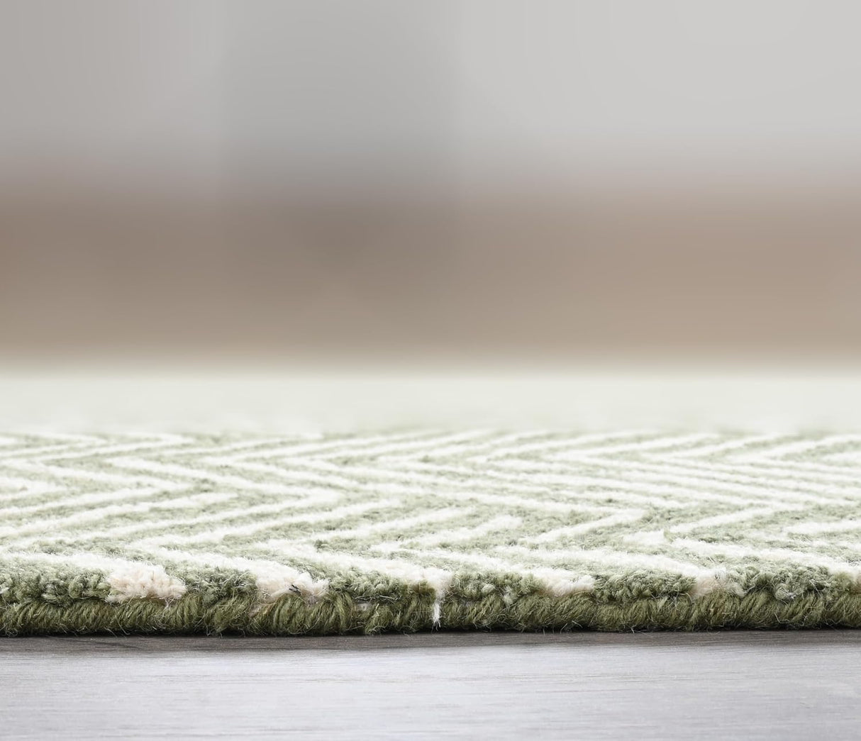 Modern Herringbone Chevron Collection Area Rug - Handmade Wool Carpet