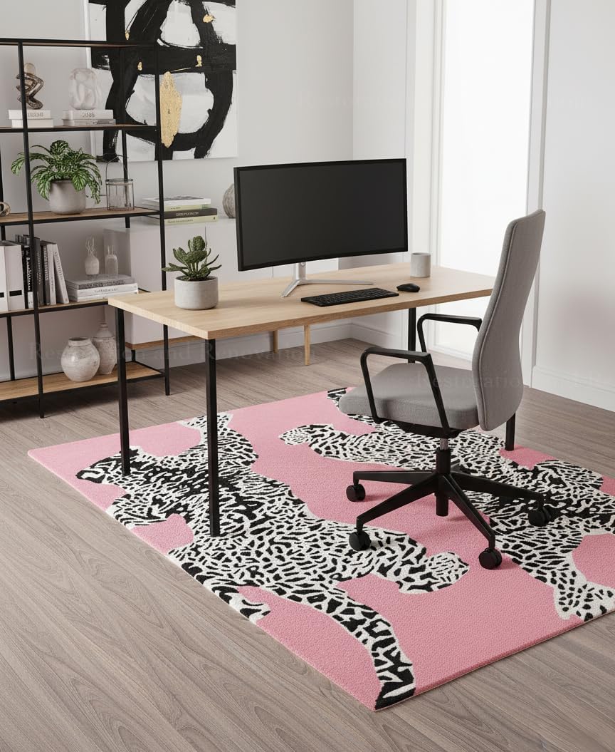 Climbing Jaguar Modern Handmade Wool Area Rug