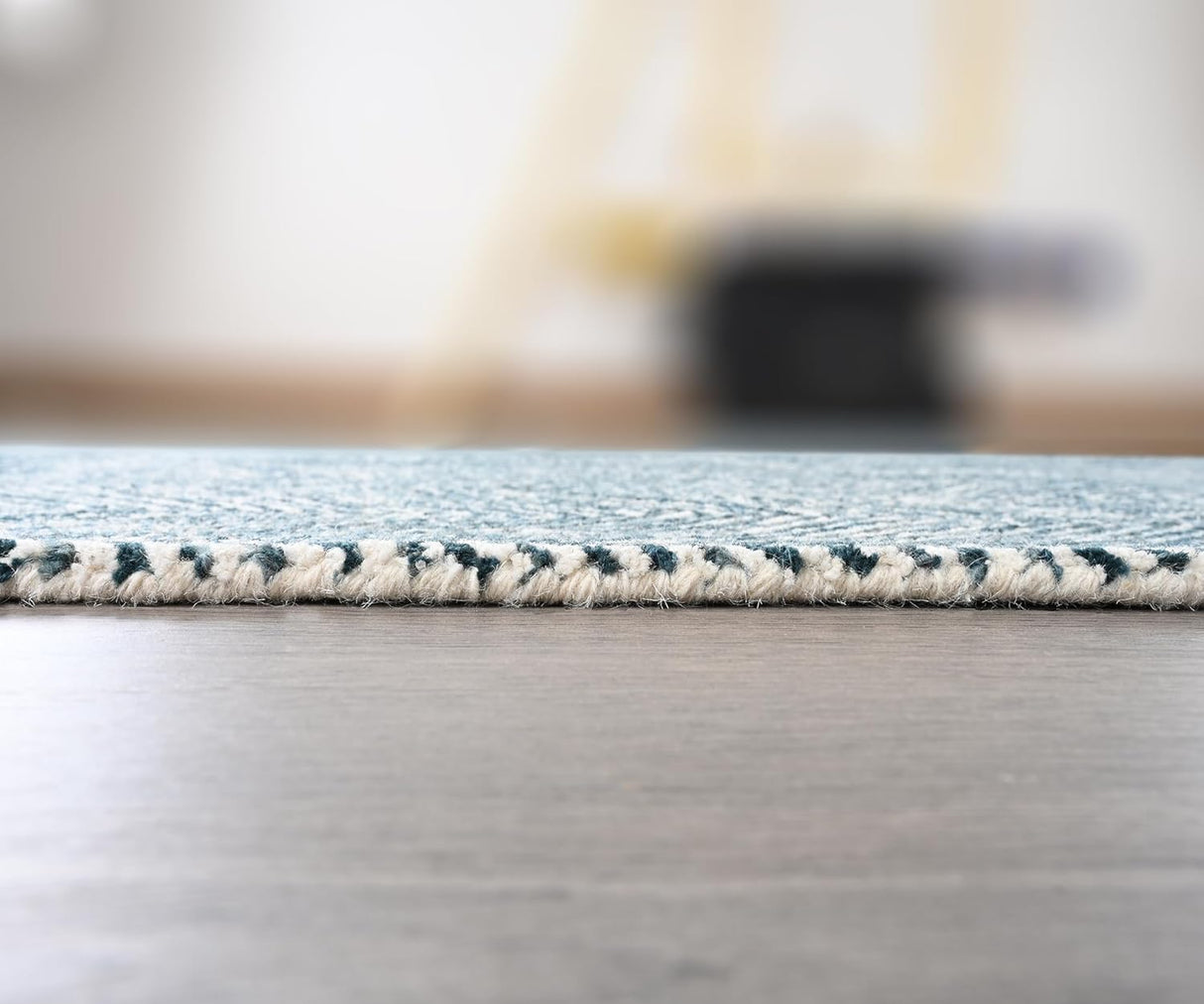 Modern Herringbone Chevron Collection Handmade Wool Rug