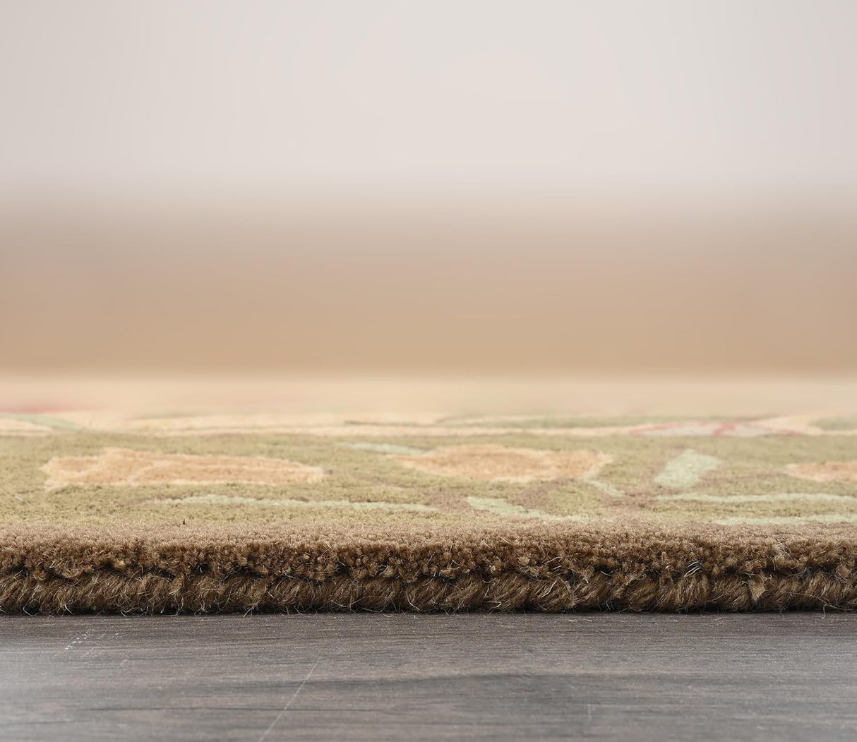 Hand-Tufted Adeline Wool Rug in Beige/Blue with Traditional Floral Tulip Design