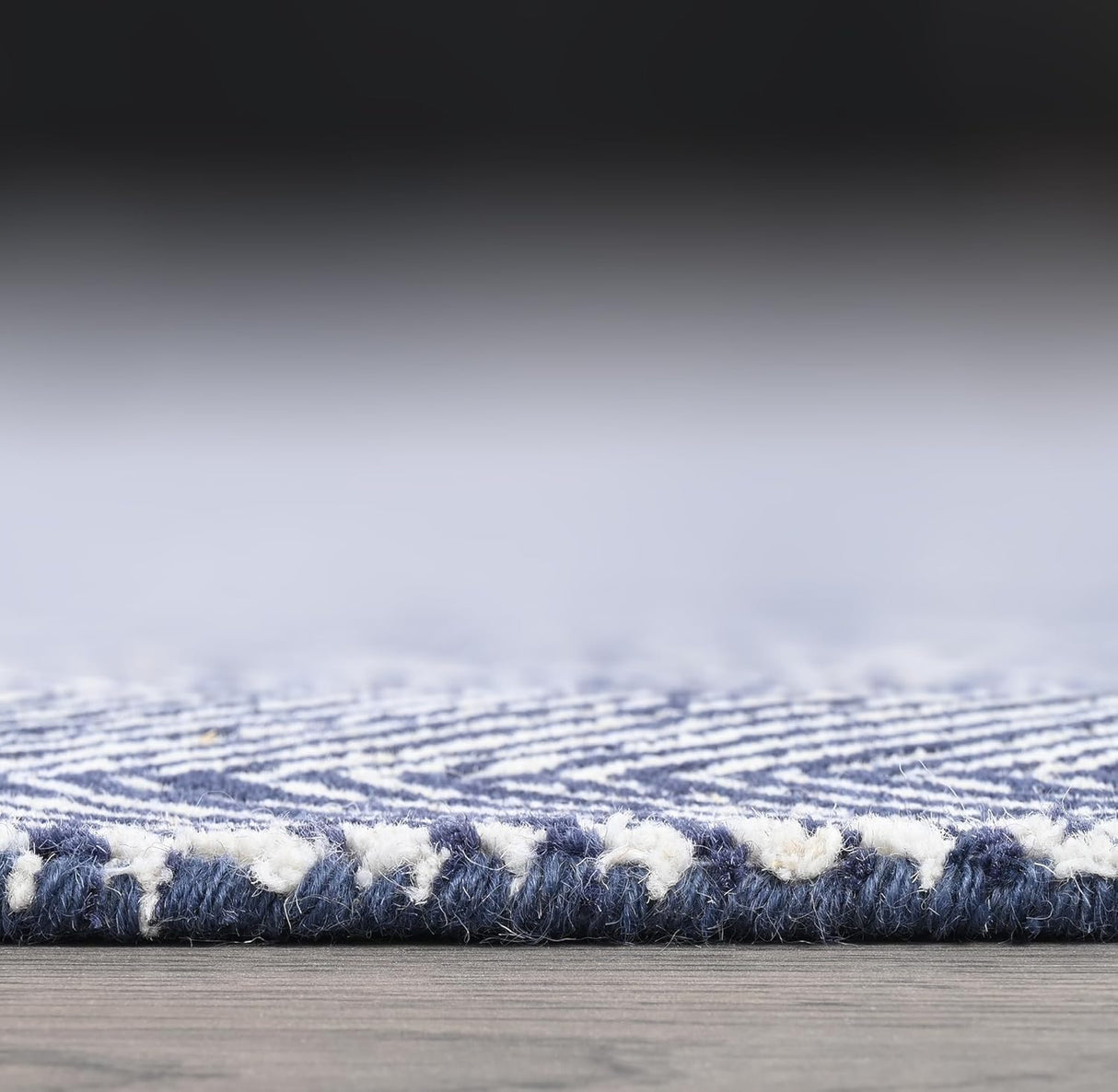 Modern Herringbone Chevron Collection Handmade Wool Area Rug