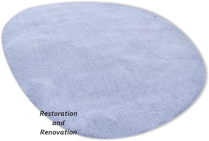 Modern Oval Shape Wool Rug - Irregular Shaped