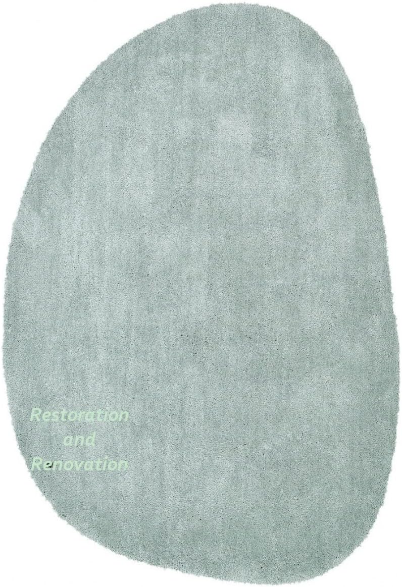 Modern Oval Shape Wool Rug - Irregular Shaped