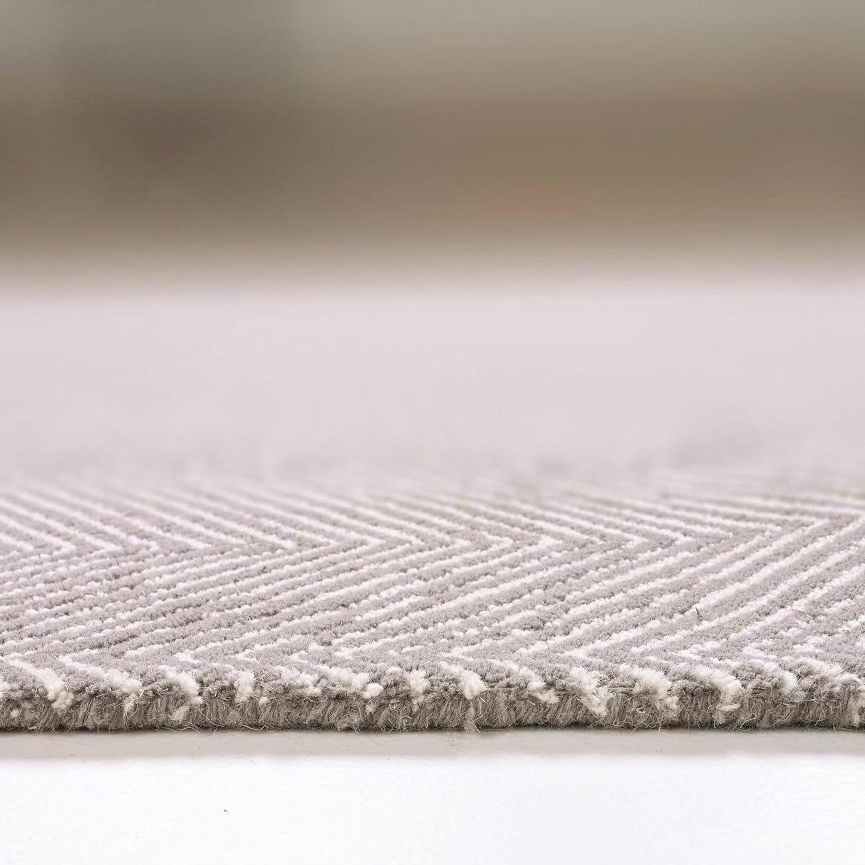 Modern Herringbone Chevron Collection Handmade Wool Area Rug