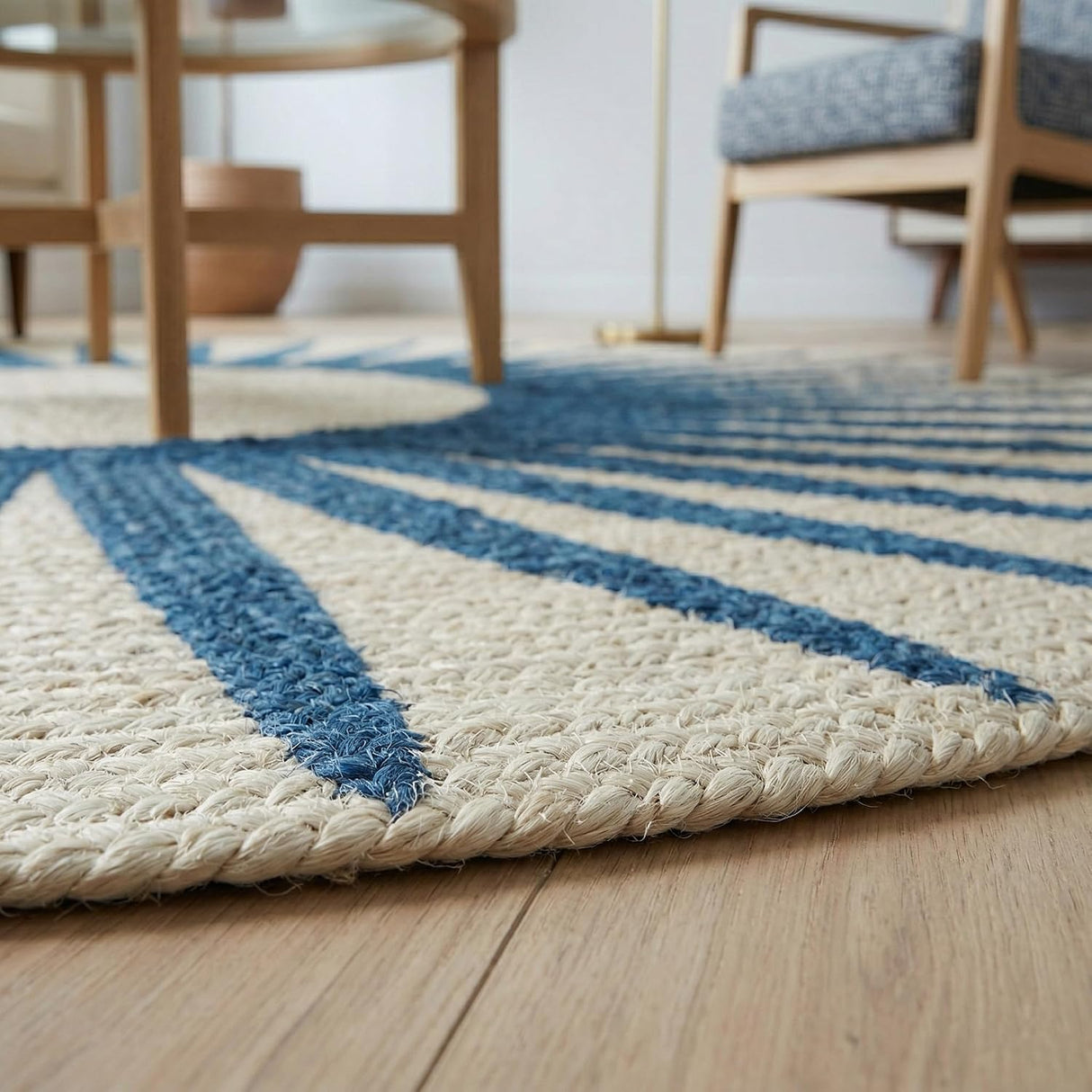 Round Jute Rug – Handwoven Natural Fiber Accent Rug