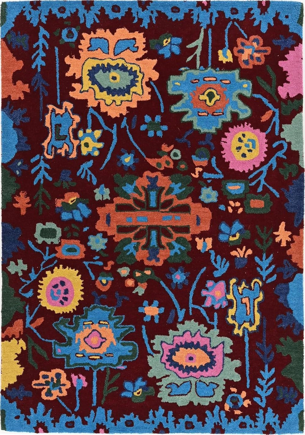 Handmade Oushak Wool Area Rug – Featuring Floral and Botanical Patterns in Soft Tones